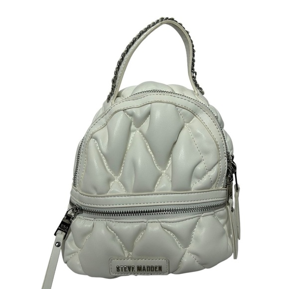 Steve Madden Quilted Mini Backpack - White - Picture 3 of 15